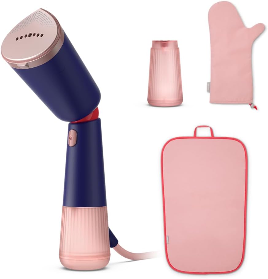 Philips 5000 Series Handheld Steamer - Powerful 1400W, Continuous Steam, 2 Water Tanks, Fast Heat-Up in 35s, Eco & Max Settings, Adjustable Head, Metal Soleplate, Accessories, Marine Blue (STH5030/20)