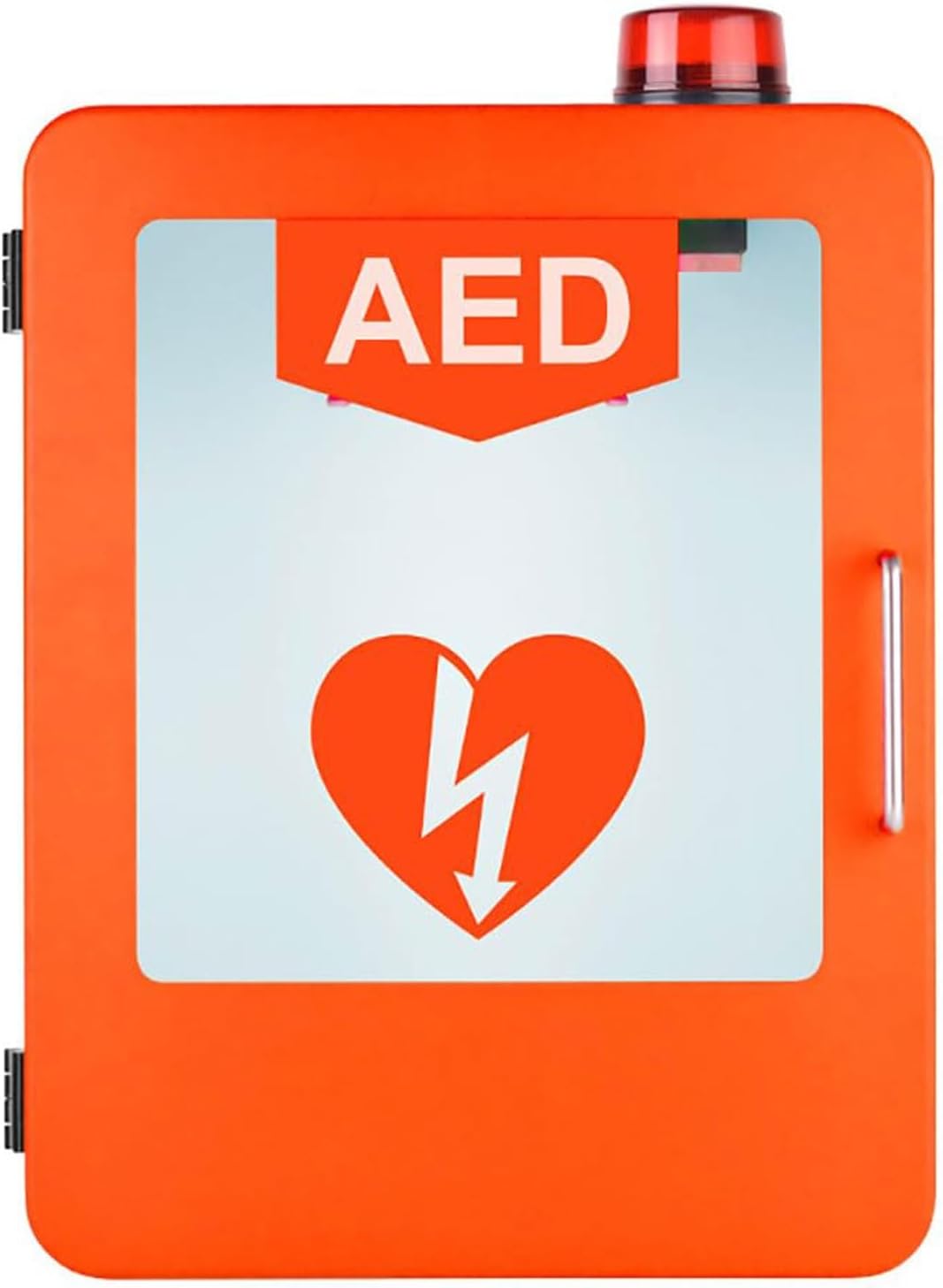 Wall-Mounted Cardiac Defibrillation Alarm Box, AED Defibrillator Storage Cabinet with Light And Alarm System, Double Switch Control, First Aid Case, for Home Office Hospital Public Places (Color : Or