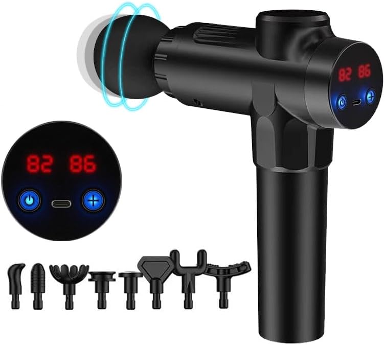 Deep Tissue Massage Gun - 99-Speed Muscle Percussion Massager with LCD Touch Screen & 9 Massage Heads - Quiet Handheld Massager for Shoulder, Body, Back, and Muscle Relaxation