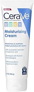CeraVe Baby Cream, 8 Ounce | Gentle Moisturizing Cream with Ceramides, Fragrance, Paraben, Dye & Phthalates Free, Rich & Non-Greasy Feel, Gentle Baby Skin Care