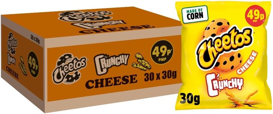 Cheetos Crunchy Cheese Snacks Crisps 49p RRP PMP 30g (Case of 30)