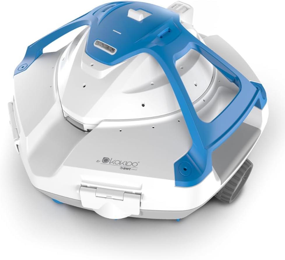 KOKIDO 2025 Medium Duty Robotic Pool Cleaner, 15.9GPM Strong Suction, 3X Storage Size, 2X Oversize Debris Inlet, Auto Parking, Easy Cleaning, 75-mins runtime, Flat Pools up to 700 sq.ft, XTROJET 420