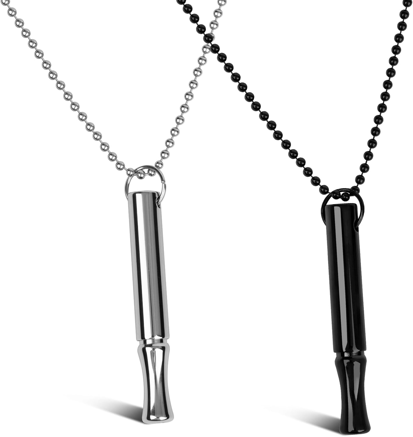 2Pcs Anxiety Relief Necklace Anapana Breathing Necklace, Portable Stress Relief Mindful Necklace in 2 Colors, Anxiety Relief Whistle Necklace for Women Men Meditation