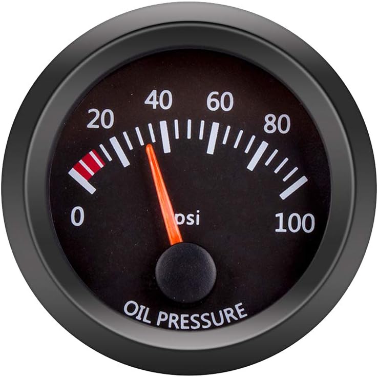 ETOPARS Universal Car Vehicle 52mm Pointer Oil Pressure Gauge Meter Kit Press PSI White LED Light Pointer Indicator Dail Electronic