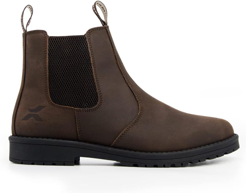 Xpert - Heritage Saddler Dealer Boots. Pull On Genuine Waxy Leather Chelsea Boots With Footbed Padding And Breathable Lining, Ideal Mens Shoes For Everyday Wear