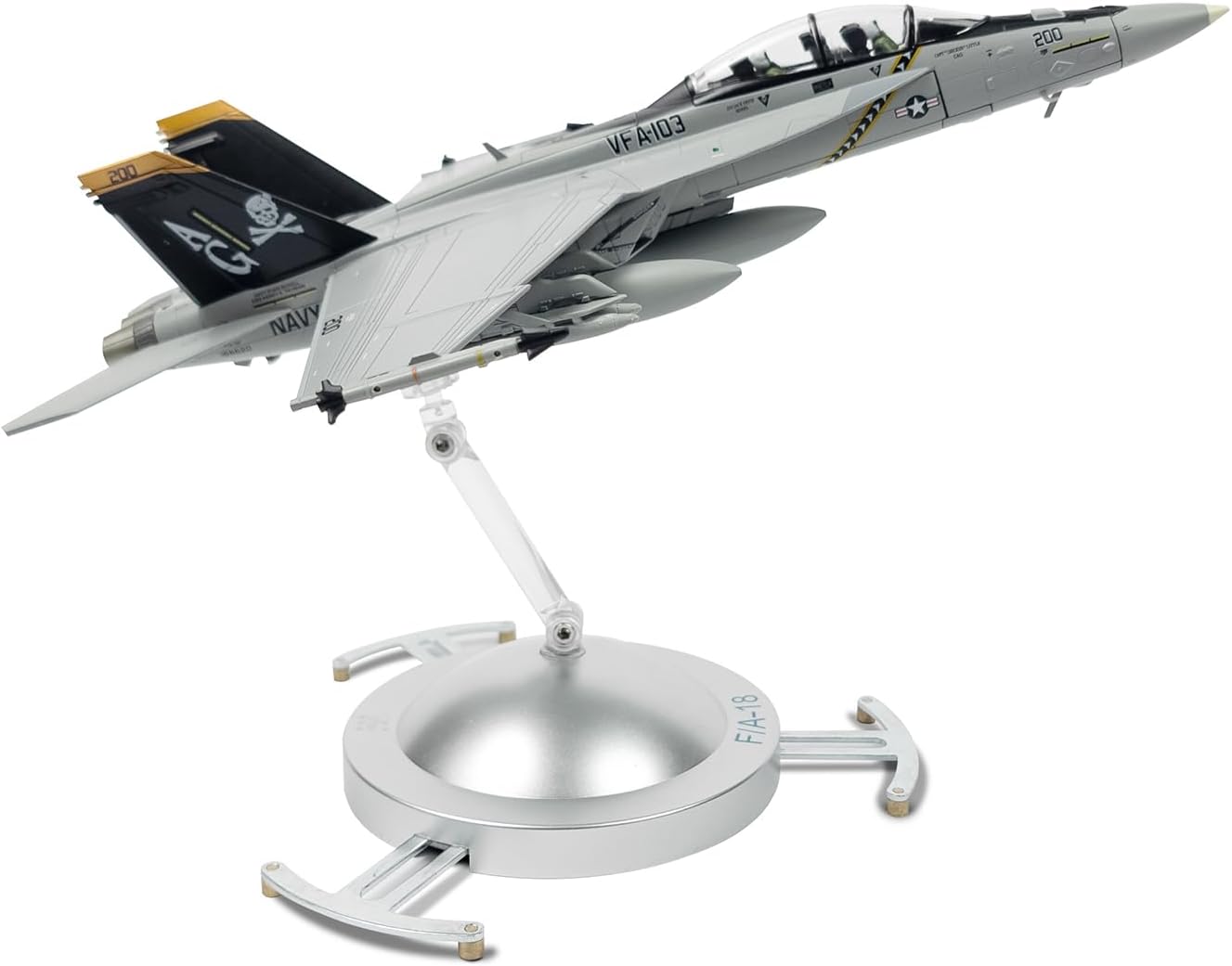 F/A-18F Super Hornet 1/72 Metal Airplane Model Kits with Stand VFA-103 Jolly Rogers Diecast Alloy Attack Jet Replica PreBuild Military Aircraft Collection for Display or Gift