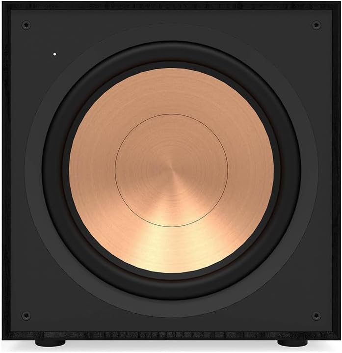 klipsch Reference R-121SW 12” Front-Firing Subwoofer with revamped Spun-Copper thermoformed crystalline Polymer woofers and an All-Digital Amplifier for Premium Sound in Black
