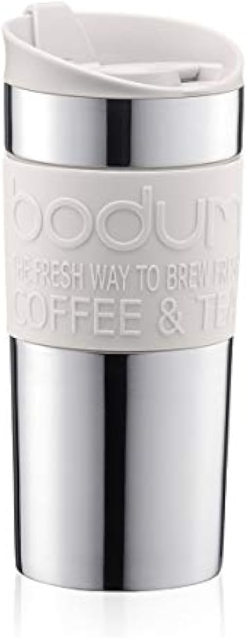 Bodum 11068-913 Vacuum Travel Mug, Off White, 0.35 L - Small, 1 Count (Pack of 1)