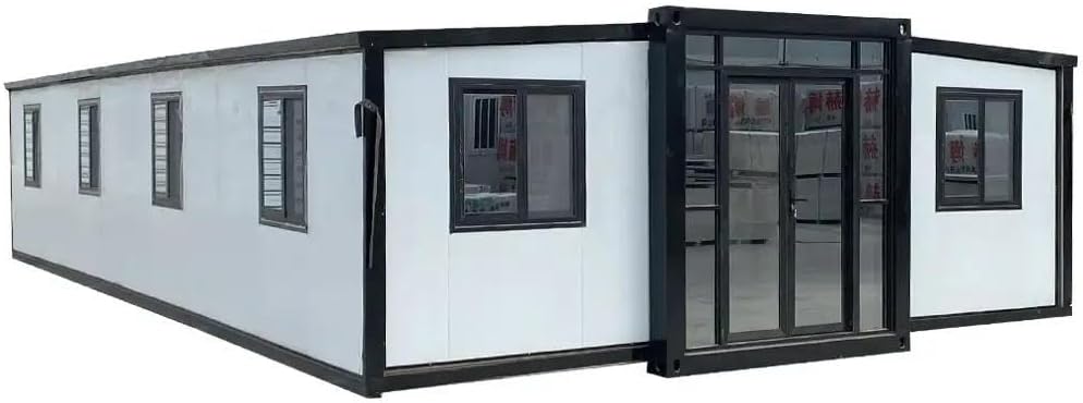 40FT Tiny House for Living Luxury Modern Prefab Insulated Portable Expandable Container Tiny Home, Foldable Mobile Home with Steel Frame 3 Bedroom1 Full Equiped Bathroom and Kitchen