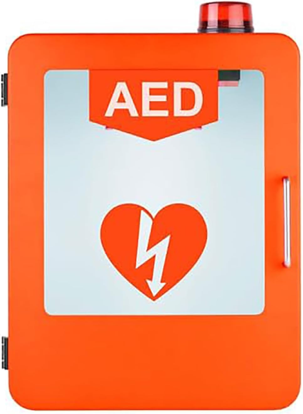 Wall-Mounted AED Defibrillator Storage Cabinet, First Aid Emergency Cabinet, Built-in Alarm, Flashing Light System, Fits Most AED Models for Office, Hotel, Restaurant, Hospital, Public Spaces