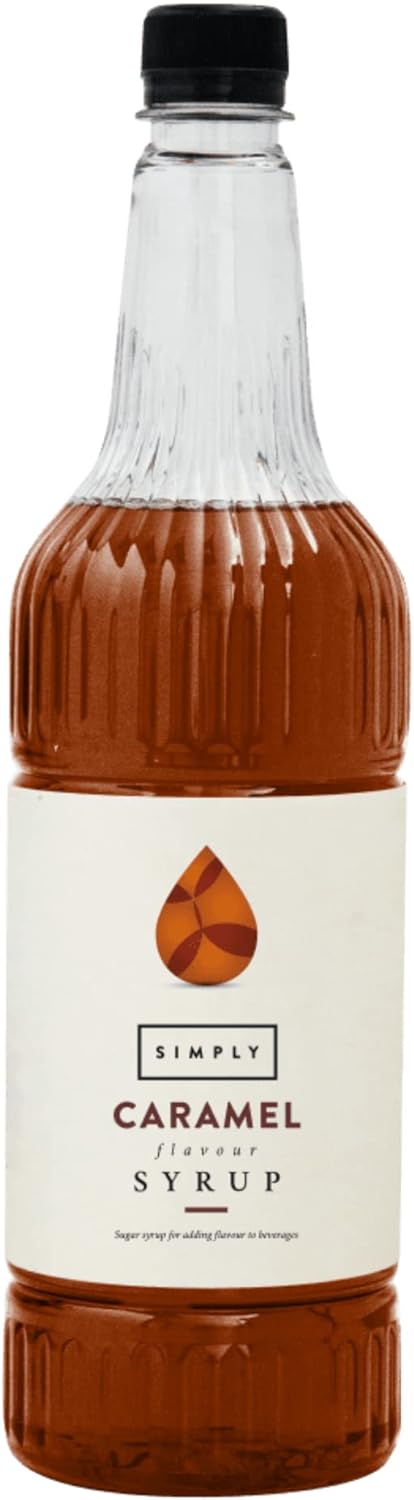 Simply Caramel Syrup, Vegan & Nut Free Flavoured Syrup for Coffee, Cocktails & Baking (1 Litre)