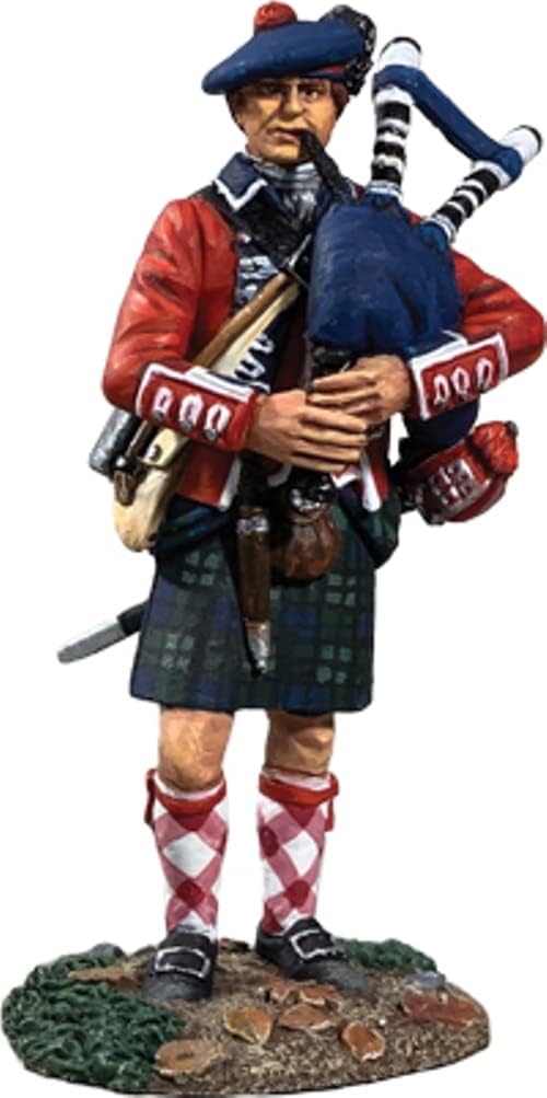 W. Britain American Revolution 16140 British 42nd Royal Highland Regiment Bagpiper 1:30 Scale Metal