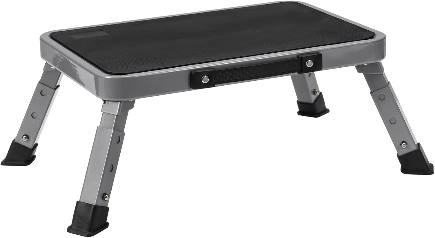 BOCOM One Step Stool, Height-Adjustable Lightweight Portable Folding Small Metal Step Ladder with Handgrip, Non-Slip Platform, Heavy Duty 330 lbs Capacity, for Home, Kitchen, Closet, RV, Adults Kids