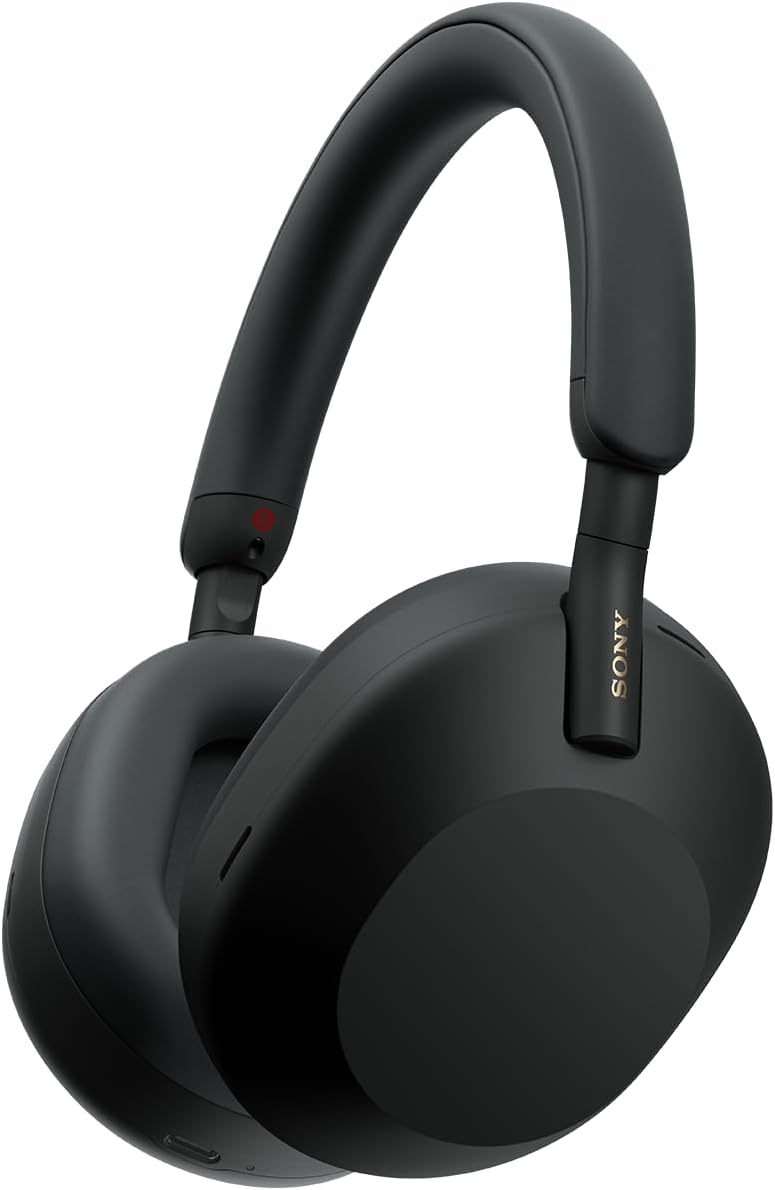 Sony WH-1000XM5 Premium Noise Cancelling Wireless Over-Ear Headphones, Bluetooth, Clear Call Quality, Hi-Res Audio, Up to 30hr Battery Life, Includes Hard Case, iOS & Android - Black