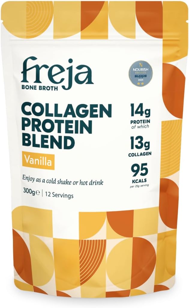Freja Collagen Protein Shake | Vanilla | Natural Bone Broth Powder | Dairy & Gluten Free | 300g (12 Servings)