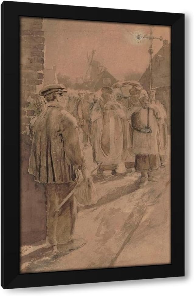 Henri De Smeth 12x18 Black Modern Framed Art Print Titled: Illustration for the Works of Hendrik Conscience