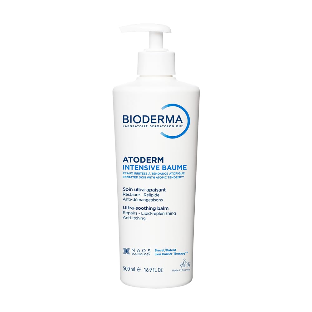 Bioderma Atoderm Intensive Balm, Hydrating Balm for Dry to Atopic Sensitive Skin, Face & Body Moisturizer with Ultra Soothing Anti-Itching Formula, Fragrance-Free, Non-Greasy & Non-Sticky for Family