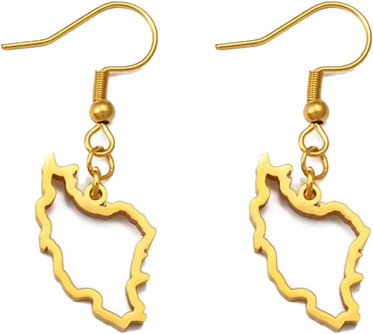 Iran Map Earrings For Women Girls Jewelry Stainless Steel Iranian Outline Earring
