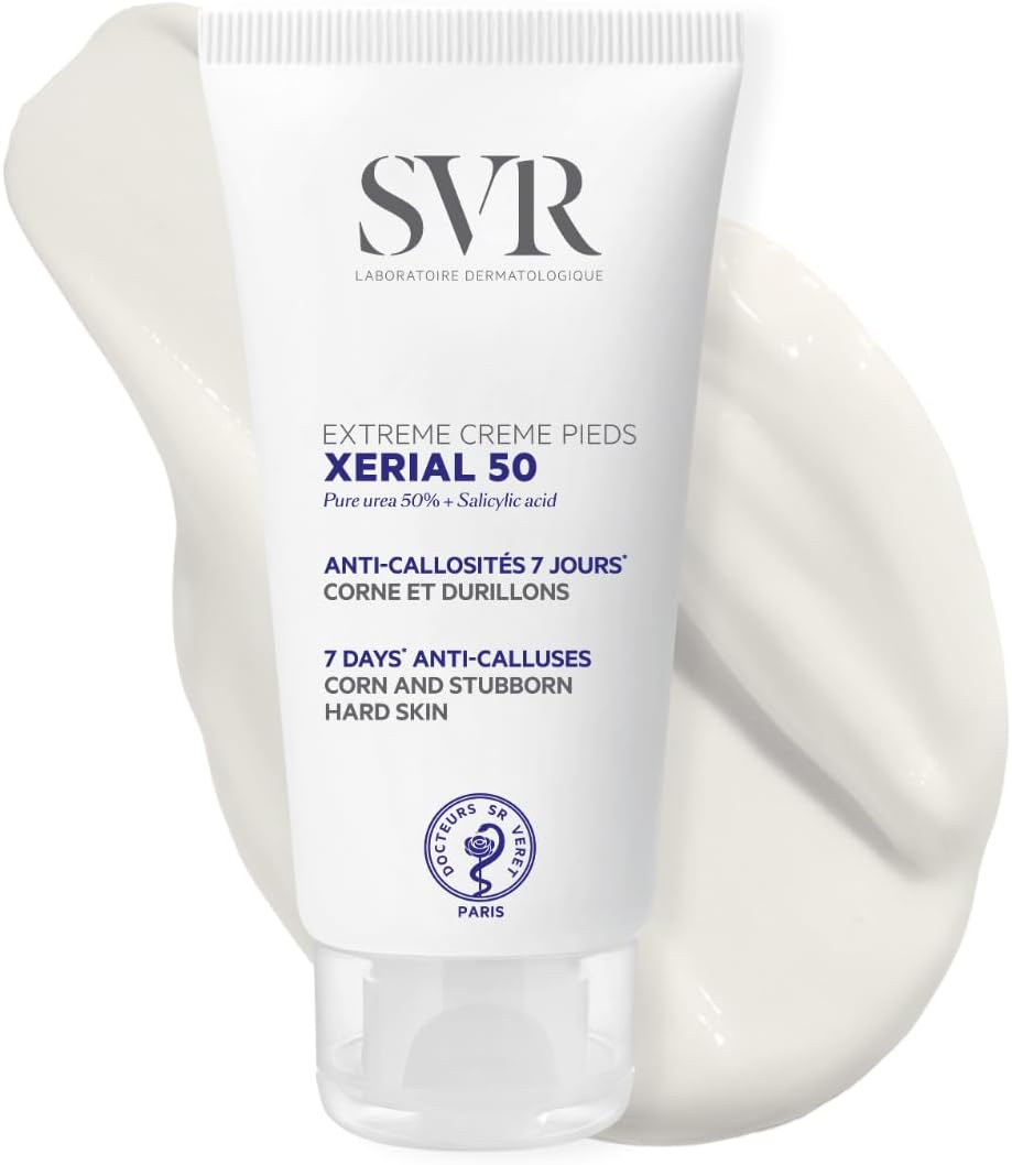 SVR XERIAL 50 Extreme - Urea Foot Cream for Cracked Heels and Severely Dry Skin Prone to Corns and Calluses, Eliminates Dead Cells + Roughness, 24hr Hydration, 50ml