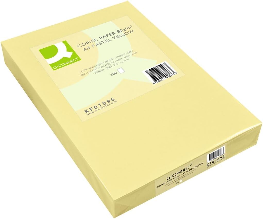 Q-Connect Yellow A4 Copier Paper 80gsm Ream (Pack of 500) KF01096