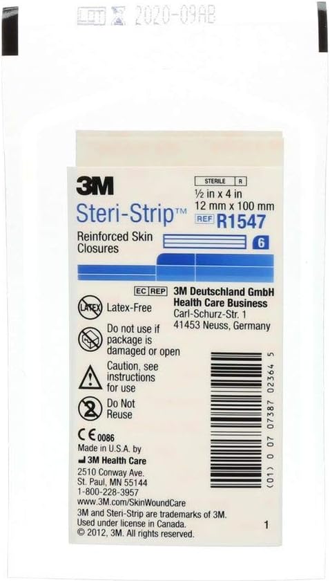 3M Steri-Strip Elastic Skin Closures - 1/2" x 4" - 6 strip envelope - - Box of 50