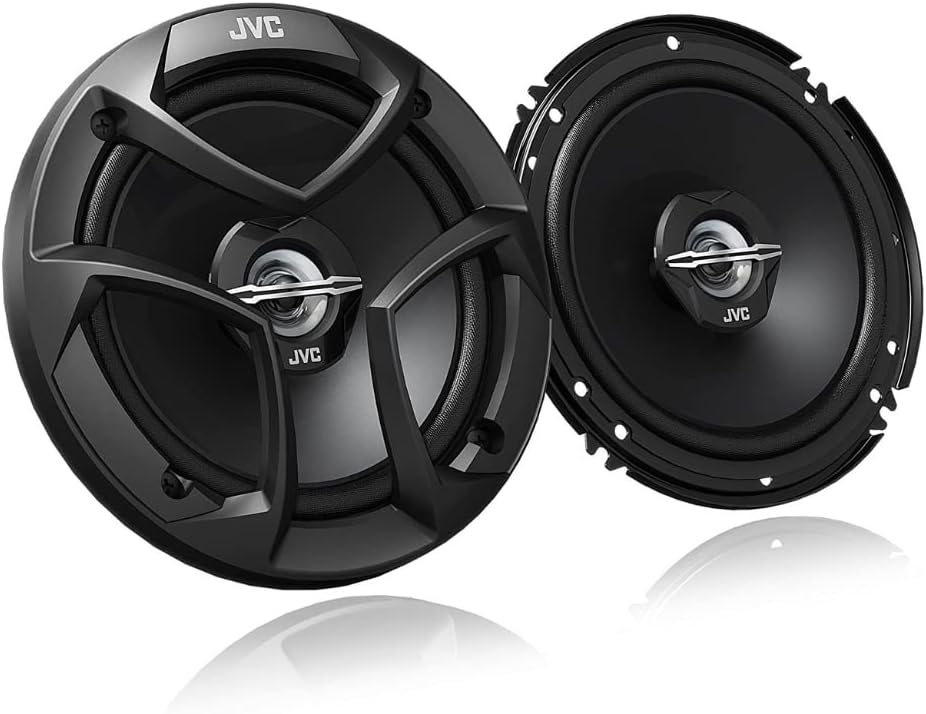 JVC CS-J620 300W 6.5" CS Series 2-Way Coaxial Car Speakers, Set of 2, 6.5" Mica Cone Woofer & 1" PEI Tweeter, Hybrid Surround, Easy Installation