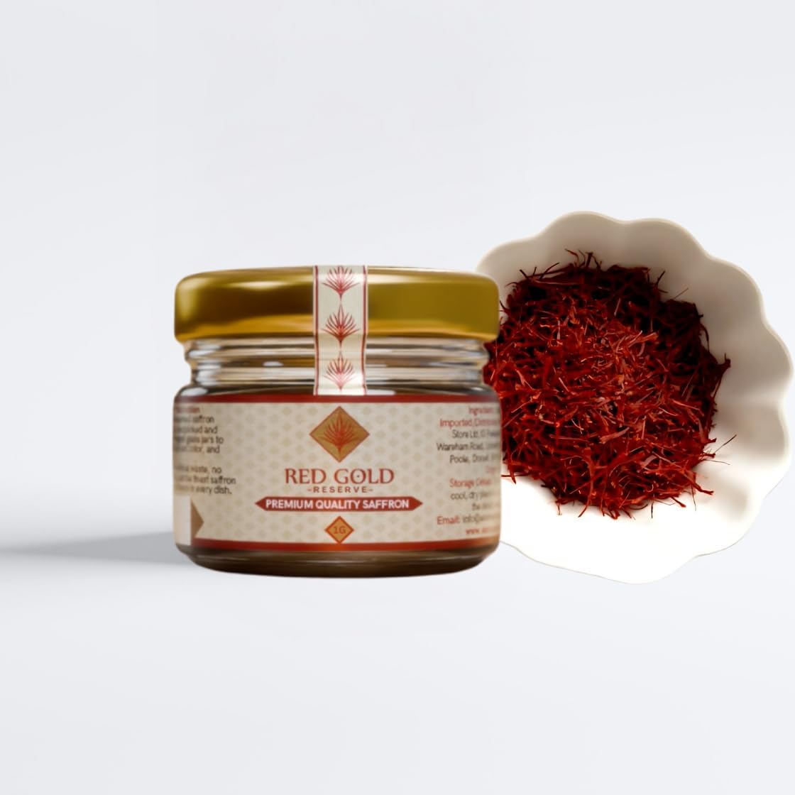 Saffron Threads – Premium Spanish Saffron by Red Gold Reserve – ISO 3632 Grade 1 Certified – 100% Pure, Hand-Harvested – Available in 1g, 2g, 5g & 25g Sizes (1g)