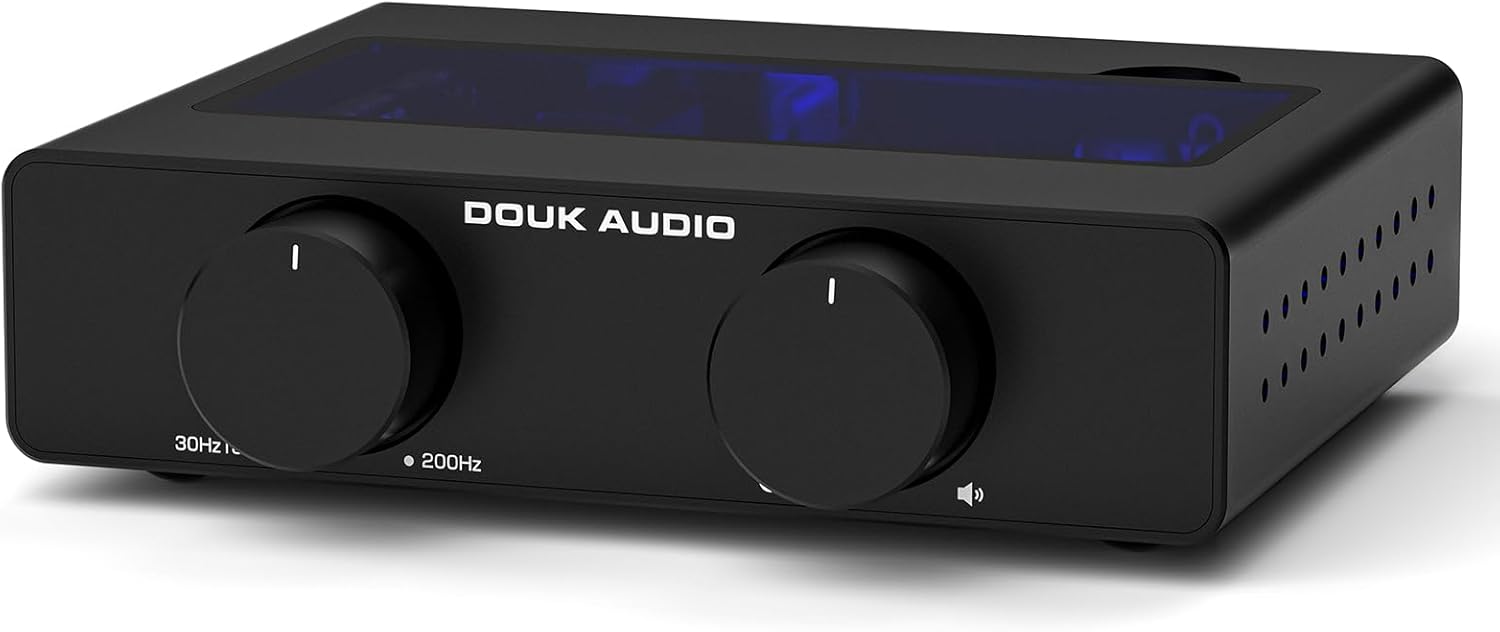 Douk A5 Stereo Amplifier with TPA3255 Chips, Class D Amp High-Pass-Filter, 300W Mini Power Amplifier for Desktop Bookshelf Speakers