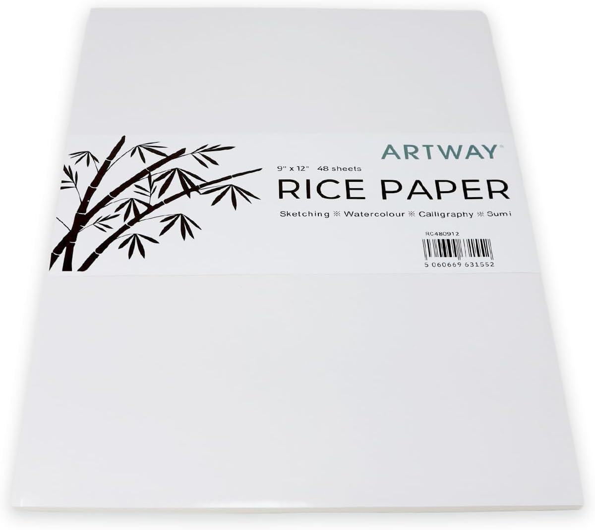 Artway Chinese Sumi Rice Paper Pad - 48 Sheets - 9" x 12" - 35gsm, White