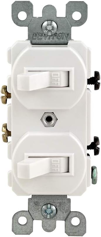 Leviton 15 Amp, 120/277 Volt, Duplex Style Single-Pole/Single-Pole Combination Switch, 5224-2W, White