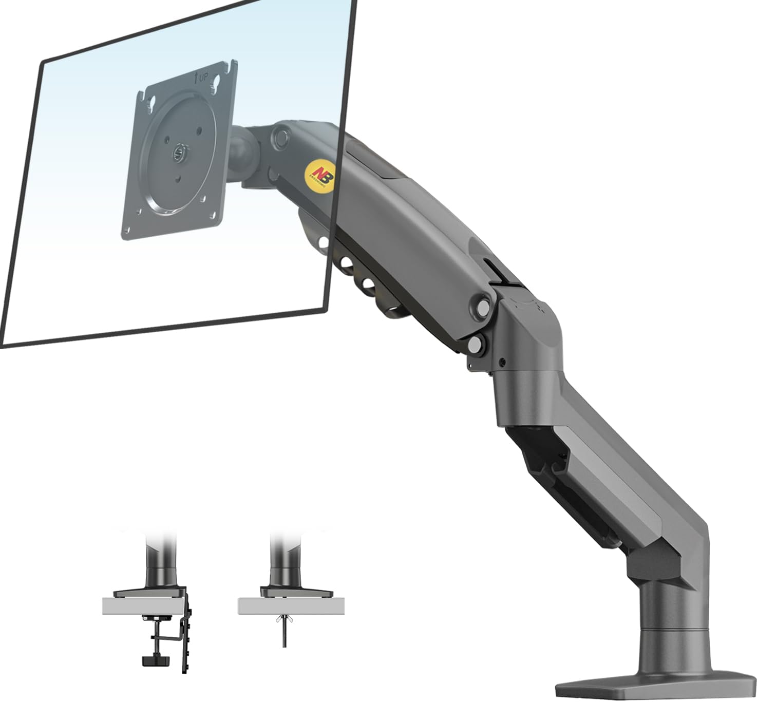 NB North Bayou Monitor Mount,Fits 4.4 to 19.8lbs Computer Monitors, Adjustable Stand with Tilt Rotation Swivel Function, Desk Mount F80