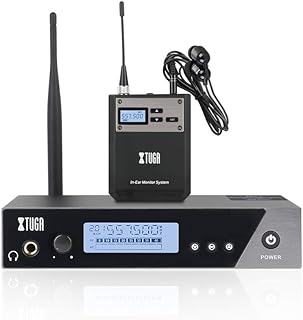 XTUGA IEM1100 UHF Single Channel in Ear Monitor System Selectable Frequency Wireless Professional in-Ear Monitor System Ideal for Stage, Studio, Exhibit, Lecture, Speech
