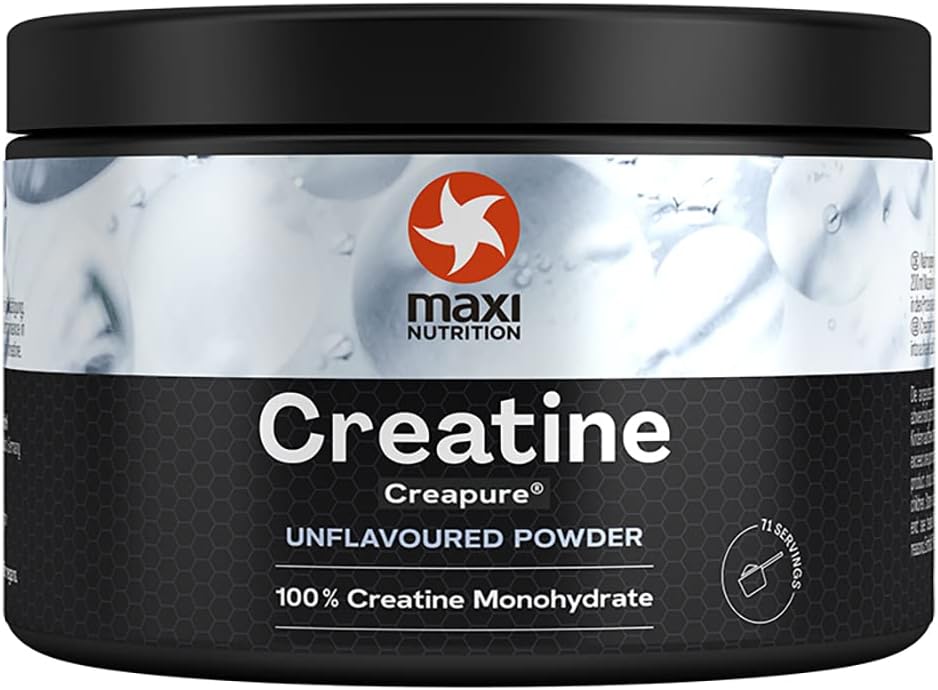 MaxiNutrition 100 Percent Creatine monohydrate, (Creapure) 250g, high dose and Pure creatine Powder for Maximum Performance During Your Training, Unflavoured