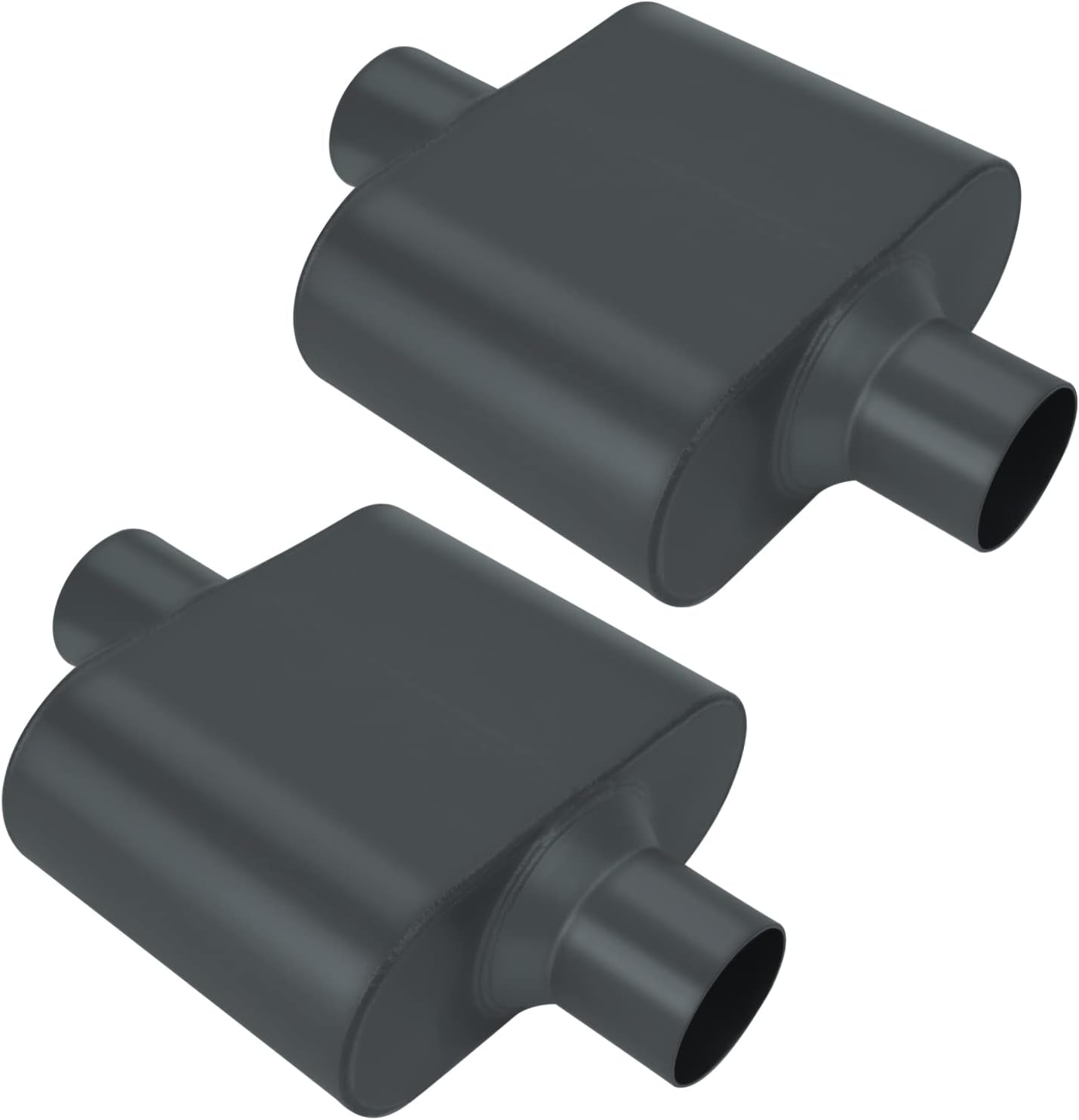 Pair of Single Chamber Performance Race Muffler 2.5" Center/Center Universal Muffler (2.5 Inch)