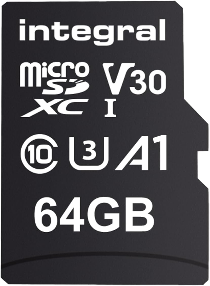 Integral 64GB Twin Pack microSD Memory Card Premium High Speed 4K Video- up to 100MB/s Read, 50MB/s Write, UHS-I, U3, V30, Class 10, A1 App Performance - smartphones, tablets, drones, game consoles