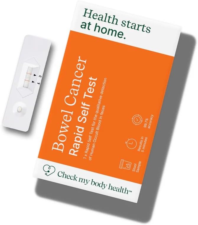 Check My Body Health Bowel Cancer Home Test Kit | Detects Hidden Blood in Stool | at-Home Screening | Quick and Accurate Results in 5 Minutes | Non-Invasive and Easy-to-Use