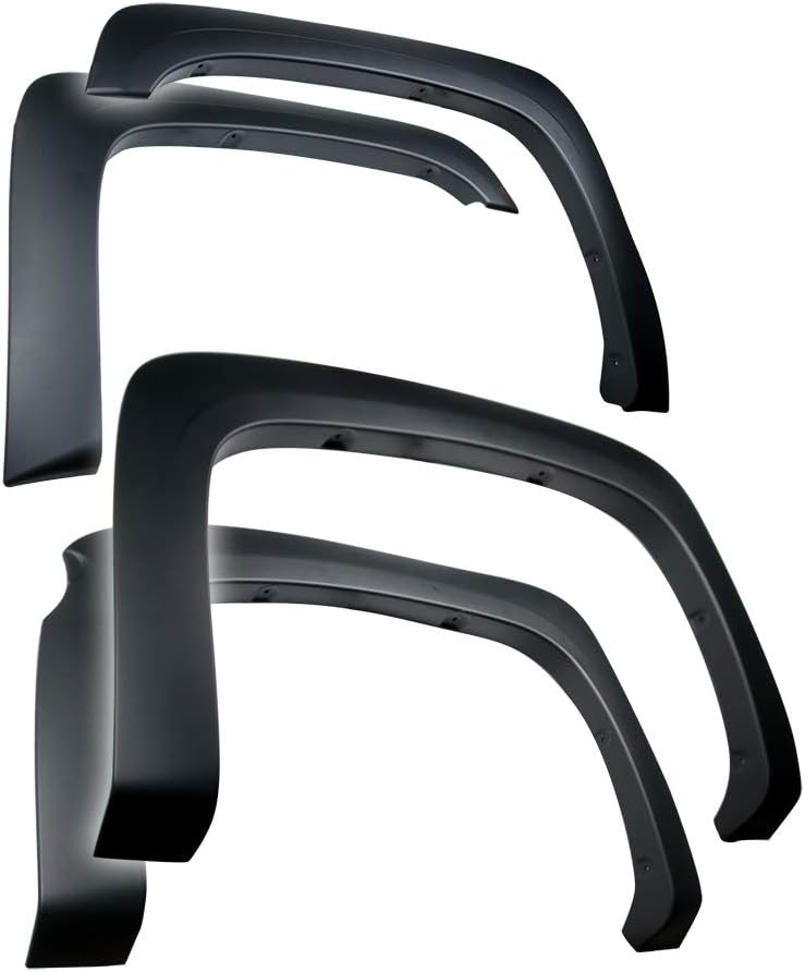 Tyger Auto TG-FF6C4298 for 2007-2013 Chevy Silverado 1500 5.8' Short Bed (NOT for Sierra) | Excl. 2007 Classic models | Paintable Fine-Textured Matte Black Factory Style Fender Flare Set, 4 Piece