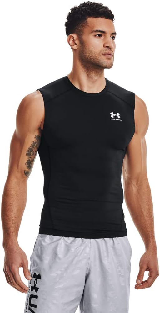 Under Armour Mens Heat Gear Compression Sleeveess T-Shirt