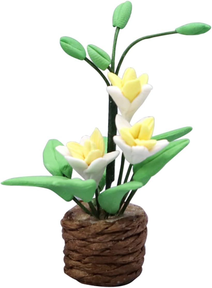 HONITANO Girldiary Doll House Plant Artificial Flowers Miniature Potted Plant for Diy Decorative Props