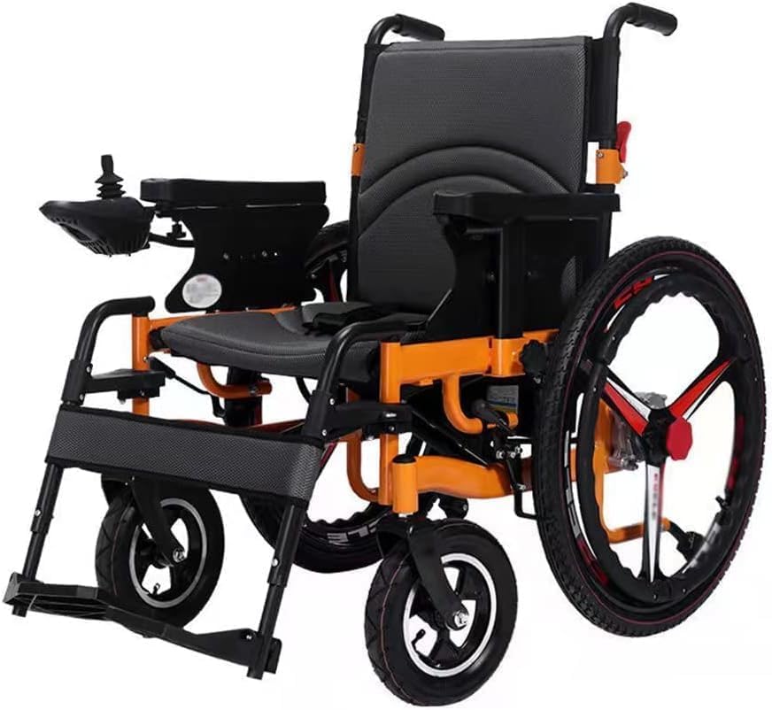 Loktch Dual Function Foldable Power Wheelchair (Li-Ion Battery 24V 20Ah), Drive with Electric Power Or Use As Manual Wheelchair