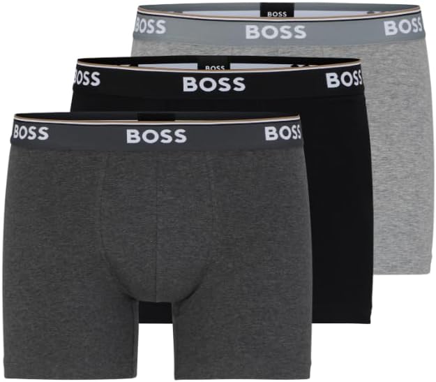 BOSS Men's Stretch Cotton 3 Pack Boxer Briefs