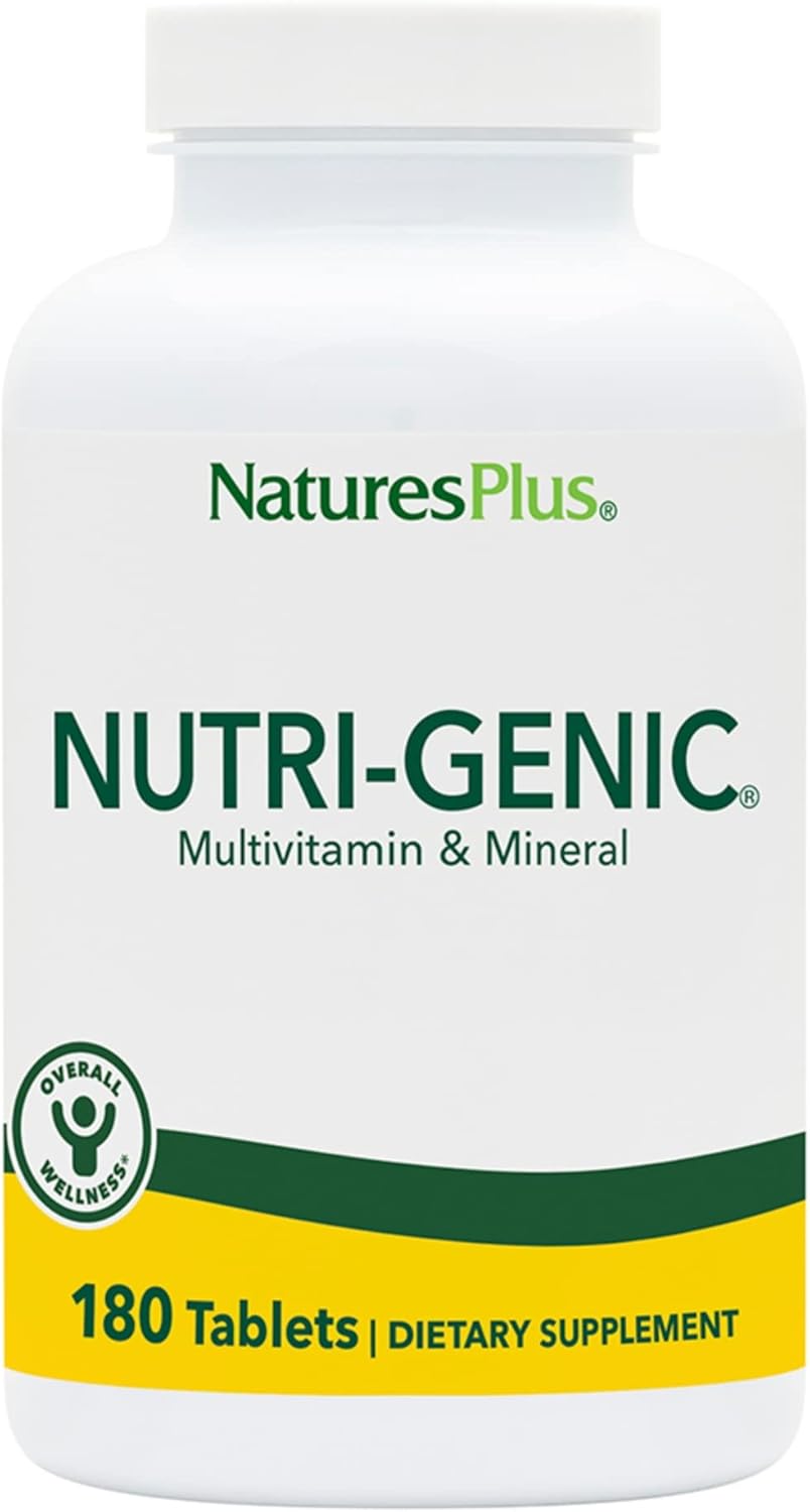 NaturesPlus Nutri-Genic Multivitamin - 180 Vegetarian Tablets - Hypo-Allergenic Natural Multivitamin & Mineral Supplement for Sensitive People - Allergen-Free, Gluten-Free - 90 Servings