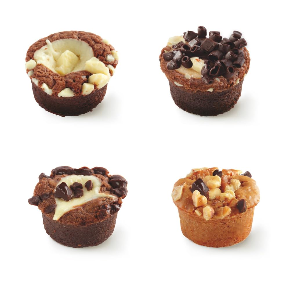 Pidy Baby Brownie Assortment, Frozen, 4 Flavors, 144 Count, 1.5 Inch Each, Gourmet Mini Brownies, Ideal for Catering and Events