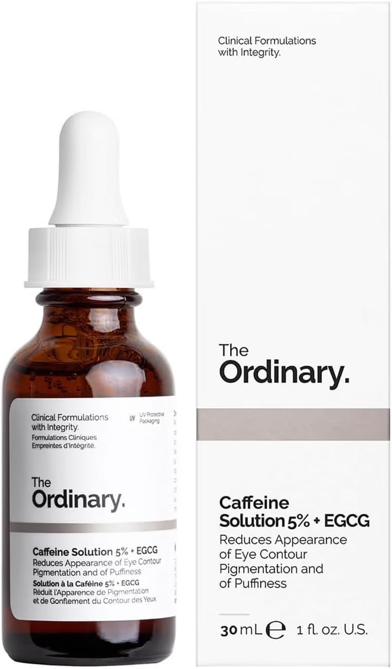 The Ordinary Caffeine Solution 5% + EGCG, Depuffing Eye Serum for Dark Circles and Tired Eyes, 30ml