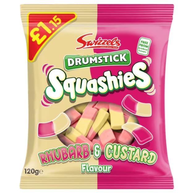 Swizzels Drumstick Squashies Rhubarb & Custard 12 x 120g PMP
