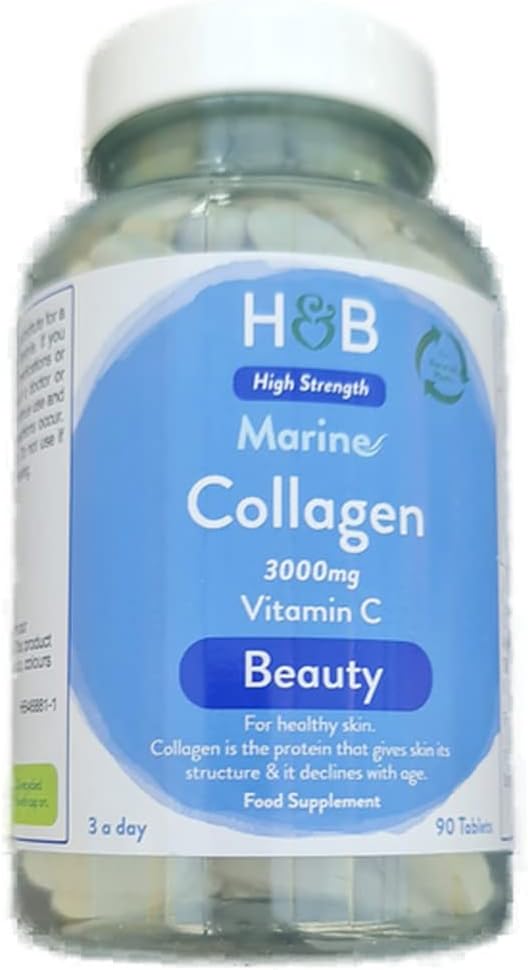 Holland and Barrett Marine Collagen with Vitamin C 3000mg 90 Tablets