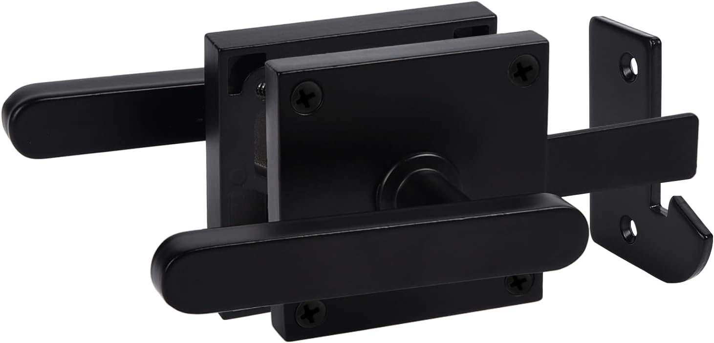 Double Side Gate Latch, Heavy Duty Aluminum Swinging Door Latch Gate Hardware, Shed Door Latch, Shed Latch, Gate Fixings for Outdoor Fence, Wooden Gates, Pool Gate, Backyard, Garden