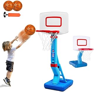 Toddler Basketball Hoop Height Adjustable Kids Basketball Hoop for Indoor Outdoor Play Portable Basketball Goal Poolside Basketball Hoop for Swimming Pool Basketball Toy for Kids Age 1-3 3-5 5-7