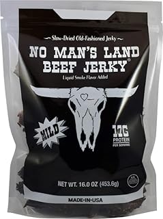 No Man’s Land MILD Beef Jerky High Protein Low Calorie Low Carb Beef Snack 16oz Bag