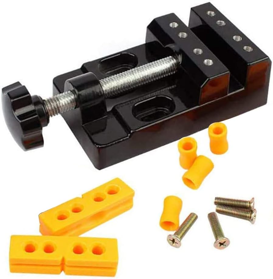 Mini Bench Clamp Flat Table Vice Adjustable Drill Press Vice for DIY Jewelry Walnut Nuclear Drilling Carving Watch Repair Tool